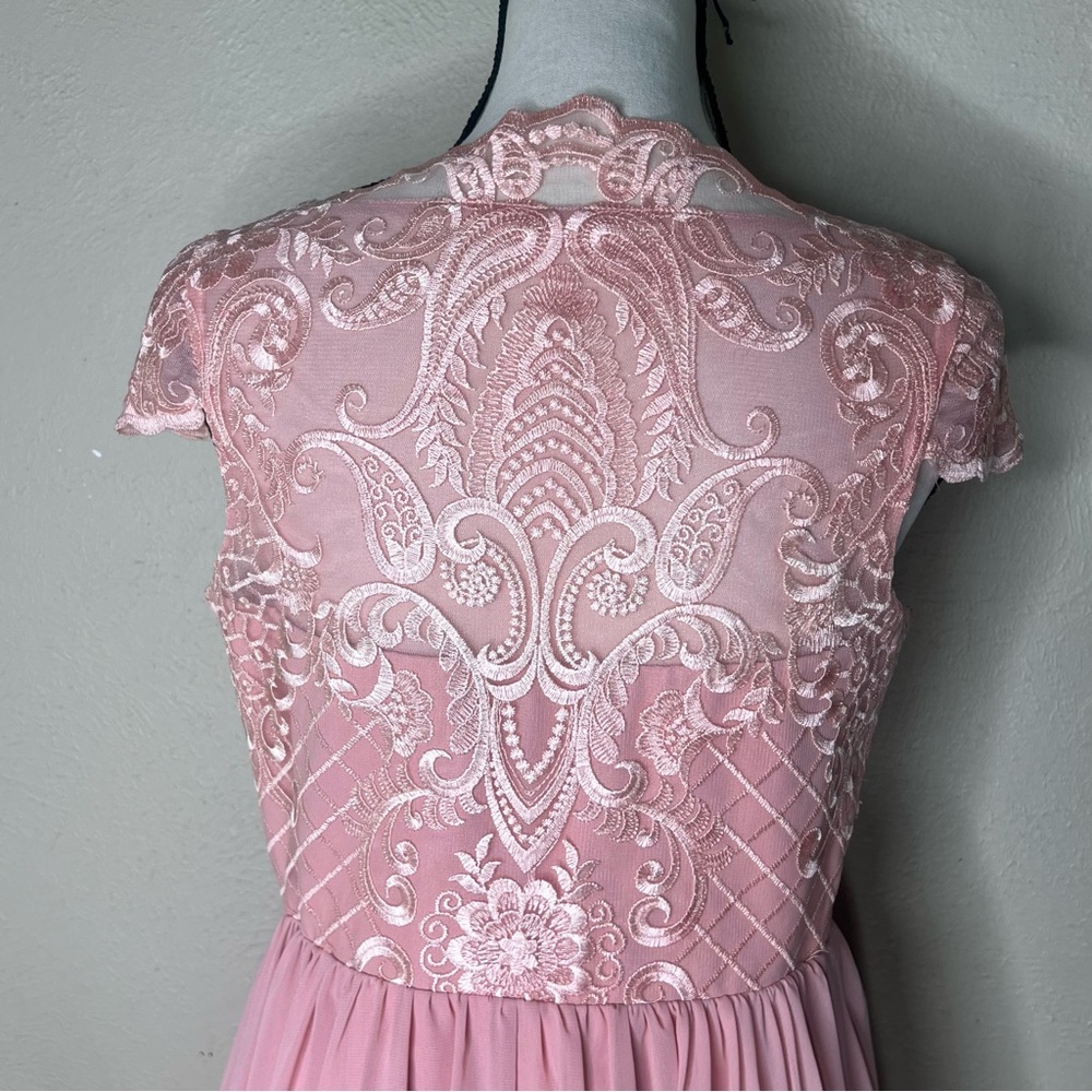 JJs House pink chiffon lace cocktail dress - Picture 6 of 8